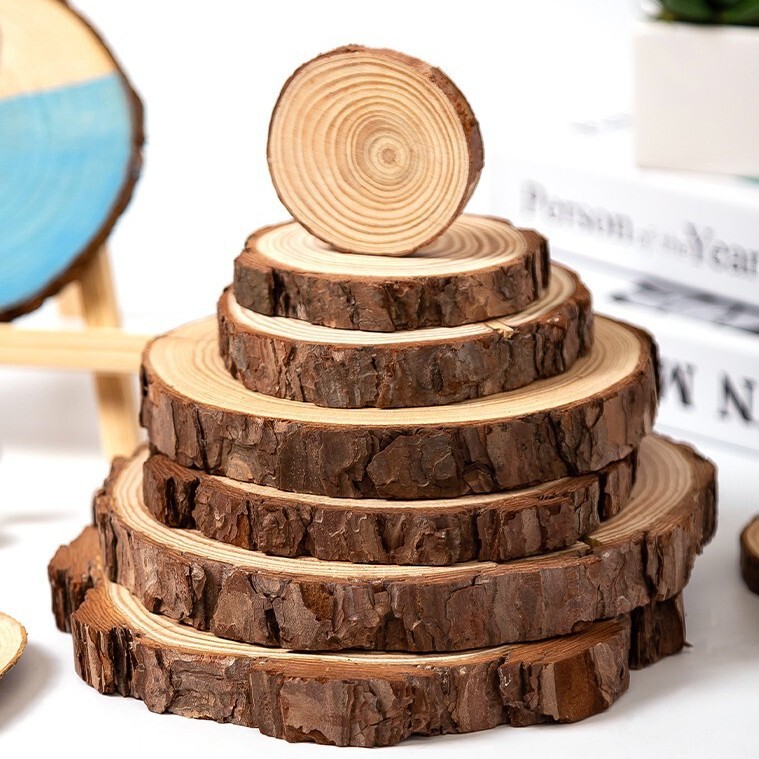 Round Wood Slices, Natural Wood Slices, DIY Wood Pieces, Wood Slices with Tree Rings, Tea Cup Coasters, Hanging Ornaments, Christmas Round Wood Slice Crafts Base Round Wood Slices, Natural Wood Slices, DIY Wood Pieces, Wood Slices with Tree Rings, Tea Cup Coasters, Hanging Ornaments, Christmas Round Wood Slice Crafts Base