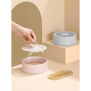 Incense Burner Fireproof Mosquito Coil Holder for Home Use, Creative Stand with Lid, Indoor Mosquito Coil Tray Holder, Mosquito Coil Box Tray, Large Mosquito Coil