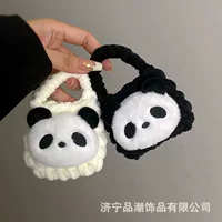 Симпатичная маленькая панда мультяшная ручная плетеная сумка для наушников шерстяная анти-падение bluetooth чехол для наушников мини-кошелек для монет