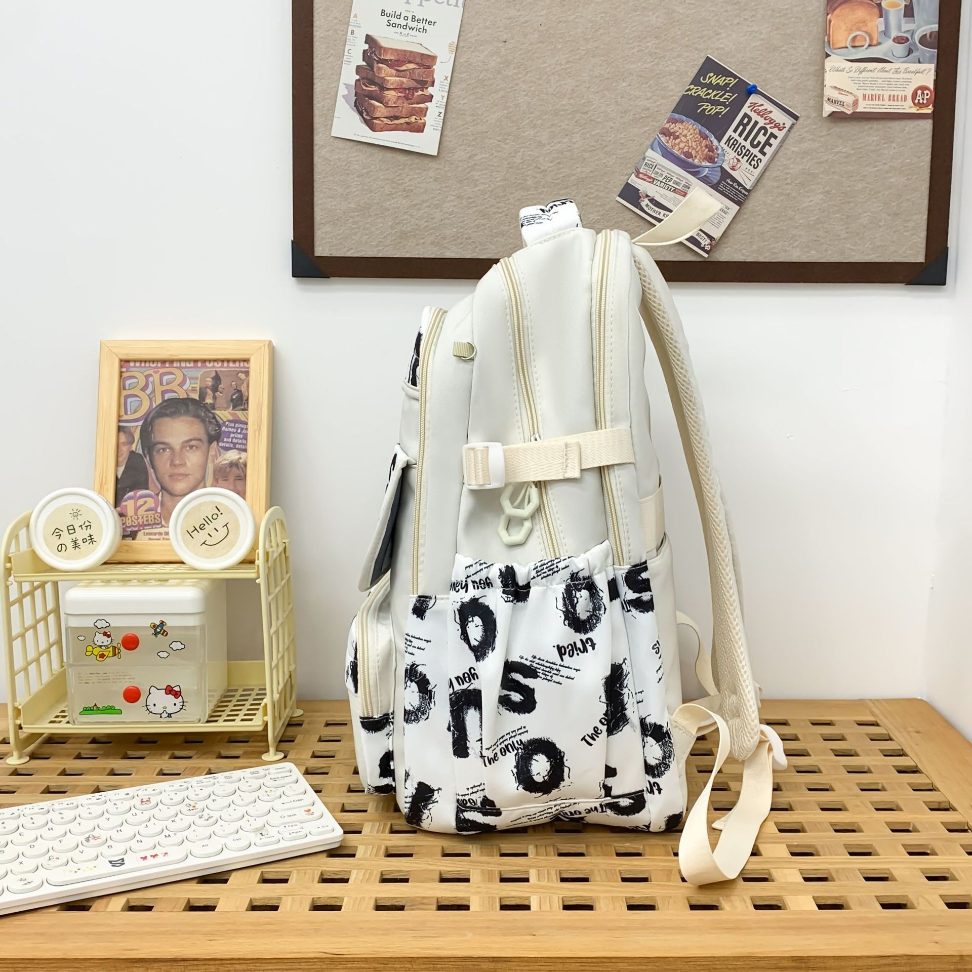 Mochila de todo fósforo, mochila de gran capacidad para la escuela secundaria y secundaria, mochila para estudiantes universitarios de moda casual, mochila de viaje de cercanías al por mayor