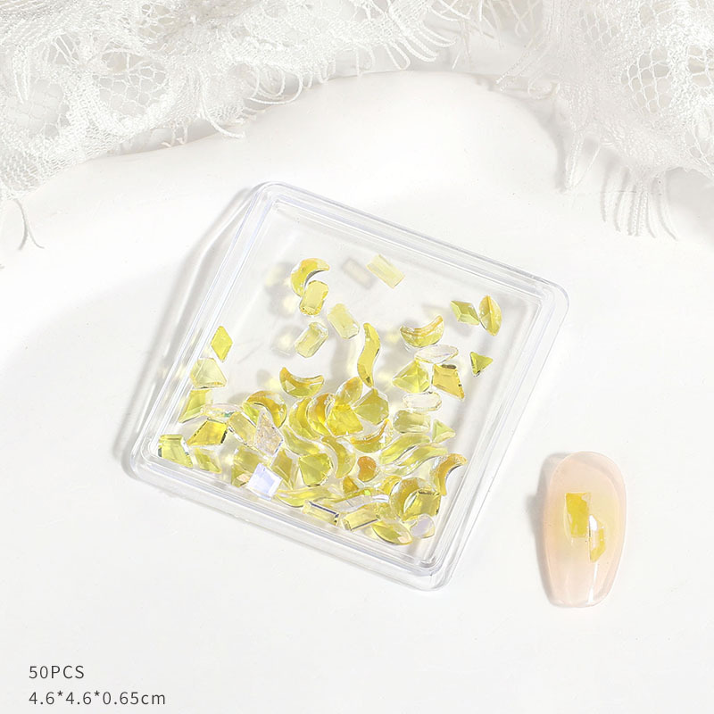 Explosión de accesorios de diamante aurora de manicuras en 2023 nuevo red mezclado medio círculo superbrillante decoración de uñas de piedra