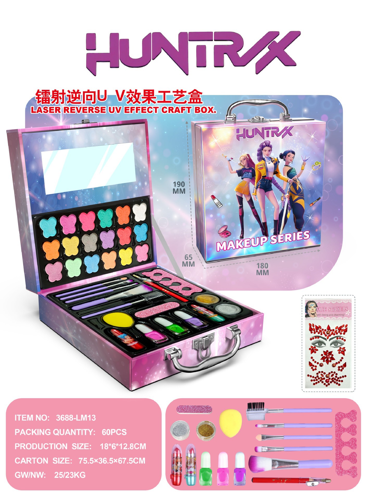 Set Portátil de Maquillaje de Juguete de Plástico, Portátil, para Juegos de Rol
