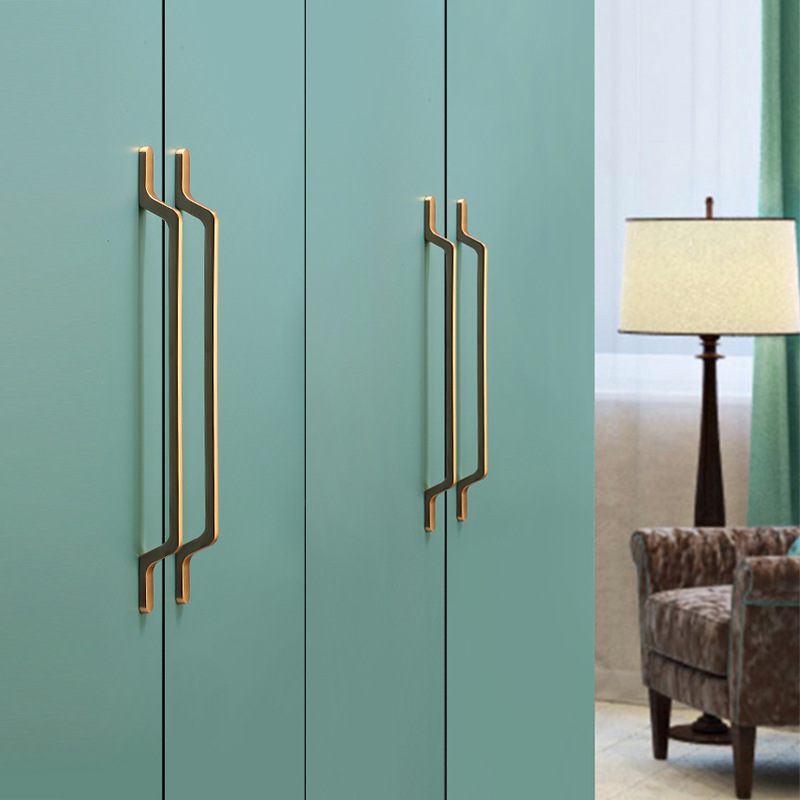 長衣櫃門拉手金色現代簡約實木櫥柜子門把手抽屜輕奢拉手極簡五金