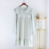 Light green large collar nightgown