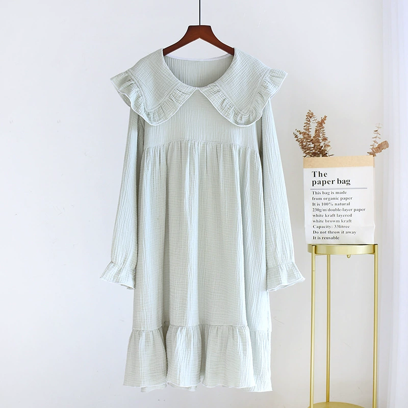 Pijama, марлевая летняя блуза с длинным рукавом, тонкая юбка, корейский стиль, плюс размер