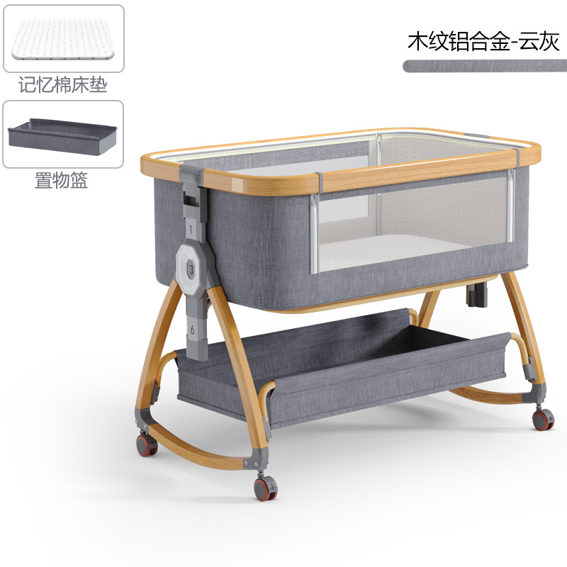Cuna de bebé recién nacido cama costura Cama grande Baby Shaker BB cama de los niños cuna cama multifuncional móvil plegable