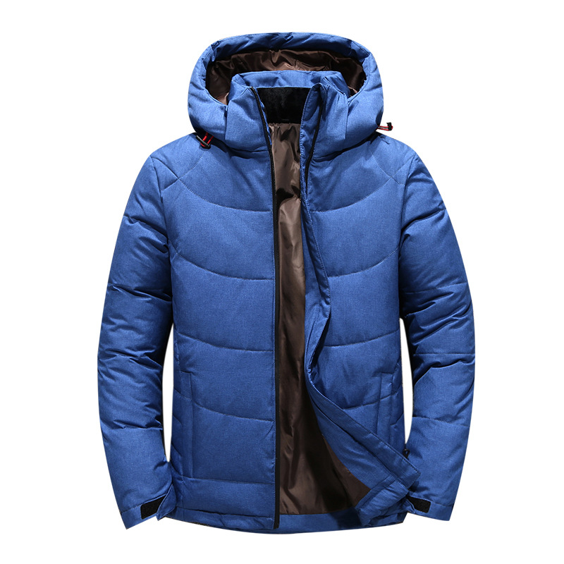 Abajo chaqueta invierno de los hombres engrosada estudiante juventud chaqueta caliente a prueba de frío al aire libre de los hombres de moda pato blanco abajo chaqueta