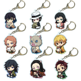 Demon Slayer Acrylic Keychain in Stock Supports Dropshipping Kamado Tanjiro Double-Sided Transparent Pendant