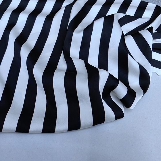 2cm striped printed fabric imitation acetate section fabric pants dress clothing printed fabric spring 2024