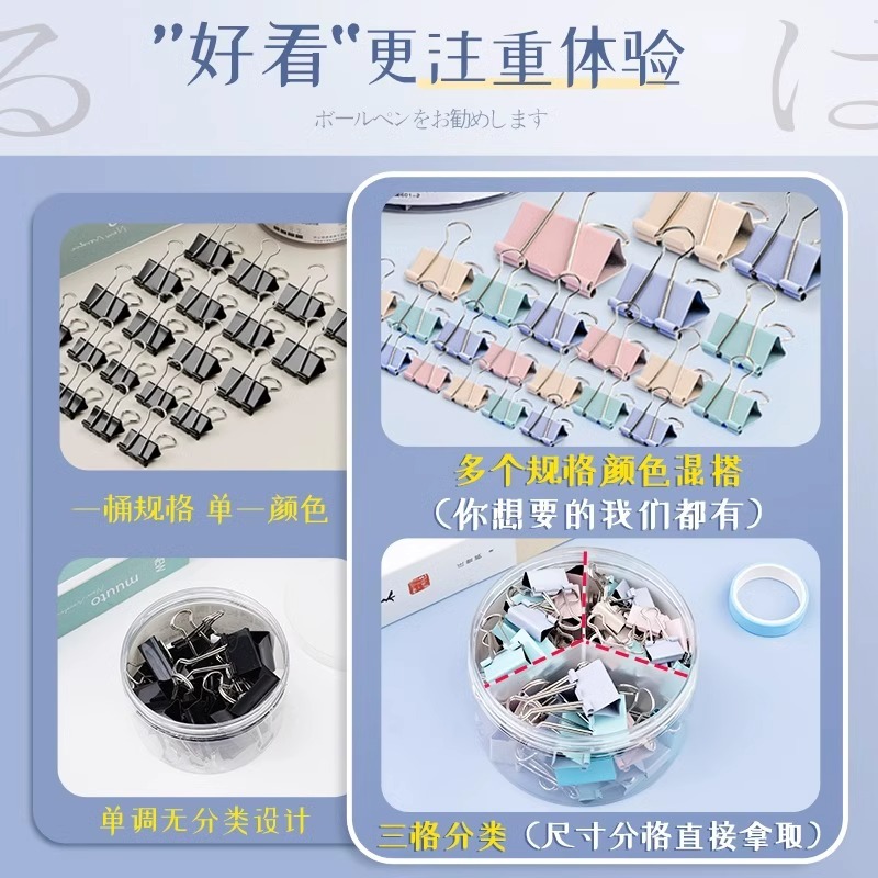 Molandi Long Tail Clip Multifunctional Office Simple Clip Clasificación mixta barril compacto Clip multipropósito