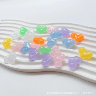 亚克力爱心珠子果冻爱心屁桃手工串珠散珠diy手机链钥匙扣材料配