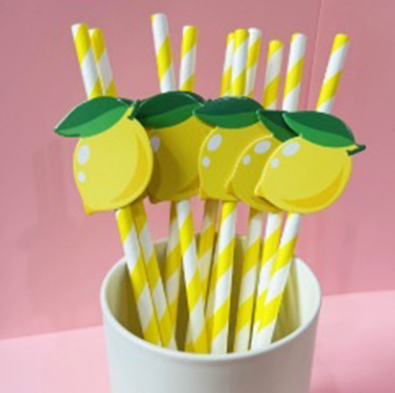 Tarjeta de fresa de paja de papel rojo neto paja decorativa desechable postre degradable leche té bar fiesta paja