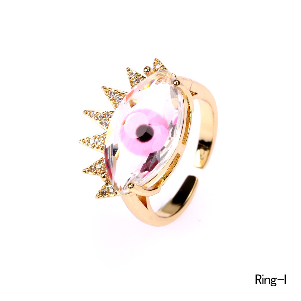 Fashion Demon Eye Copper Inlaid Zircon Ring display picture 6