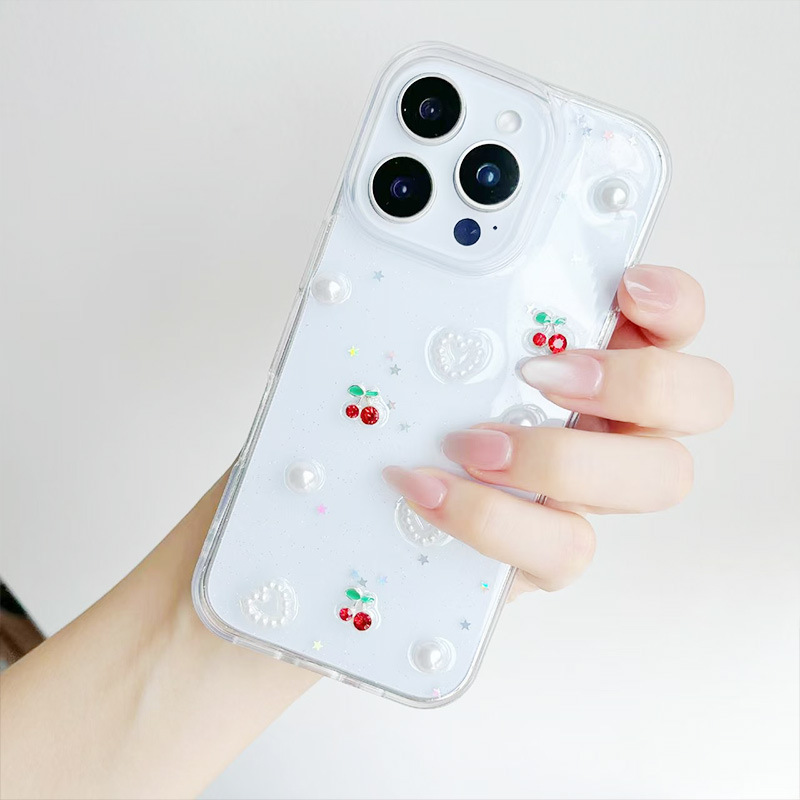 Funda Tridimensional para iPhone 16 / 16 Pro Max de Pegamento de Crema, Antichoque y Anticaída