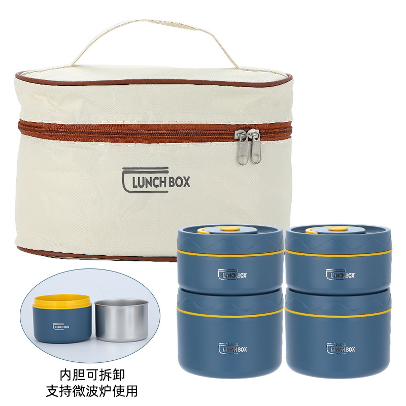 Caja de almuerzo aislada de acero inoxidable 304 sellado redondo caja de almuerzo portátil caja de almuerzo caja de oficina estudiante