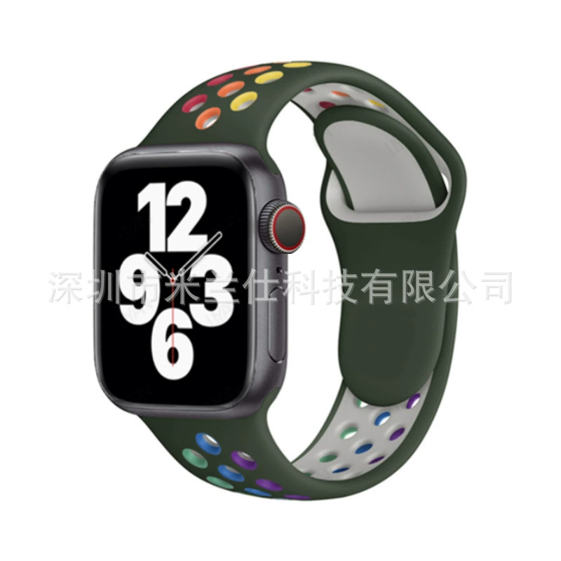 Двухцветный силиконовый браслет Nike S9 подходит для Apple iWatch6789se спортивный Ultra2