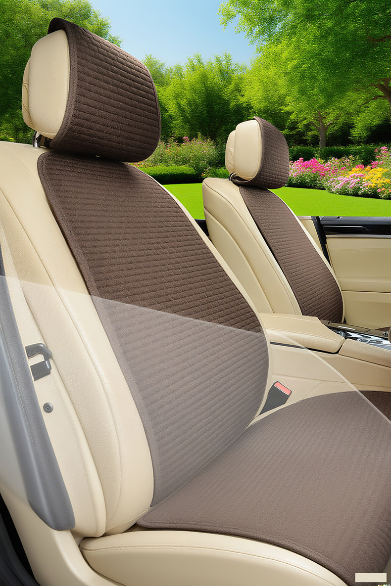 New Universal Linen Car Seat Cushion, Breathable Cotton-Linen Anti-Slip Seat Cover for All Seasons, Simple Design