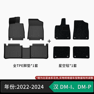 custom-made car mats, automotive-grade | Modelə uyğun ayaqaltı - 22-24-models-of-byd-han-dm-i-dm-p-tpe-floor-mats-starry-sky-carpet-surface