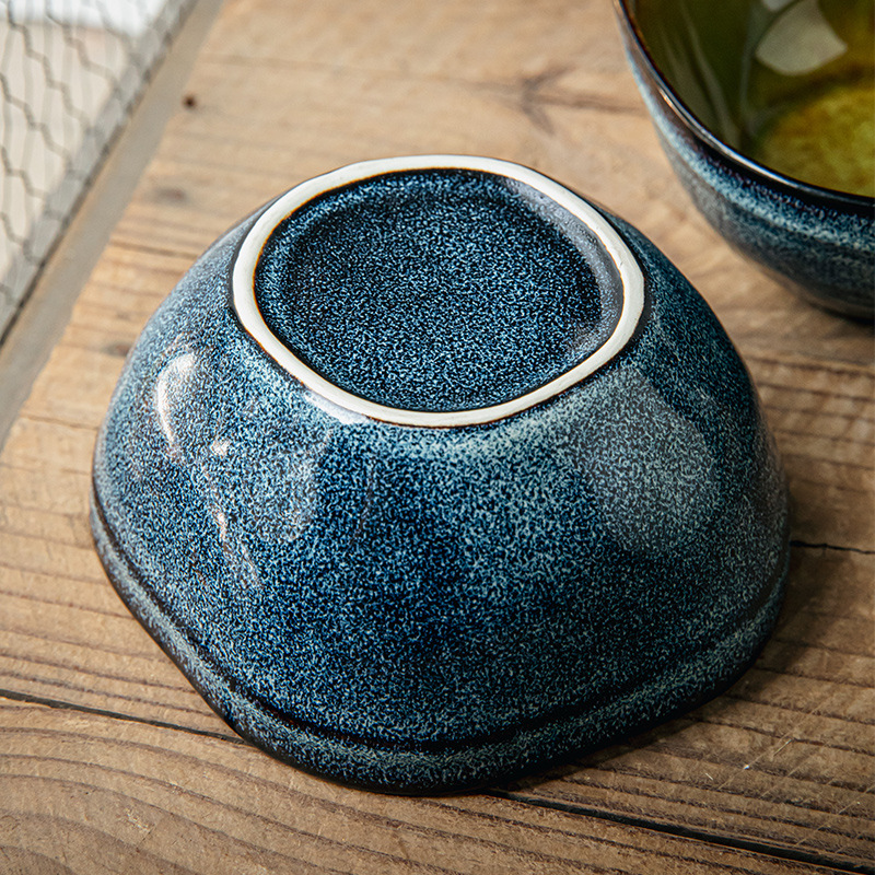 Kun Lan bonito tazón retro irregular tazón de arroz helado esmalte de cerámica frutas tazón de forma especial exportación transfronteriza