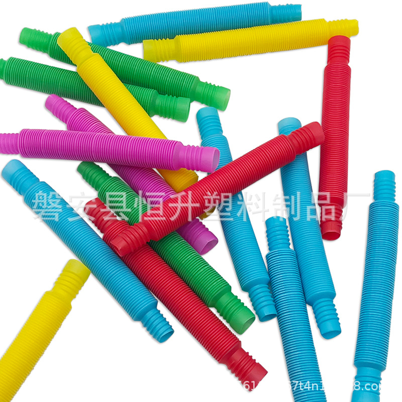 厂家供应 现货POP TUBE 感官玩具普通色拉伸管 减压玩具伸缩管