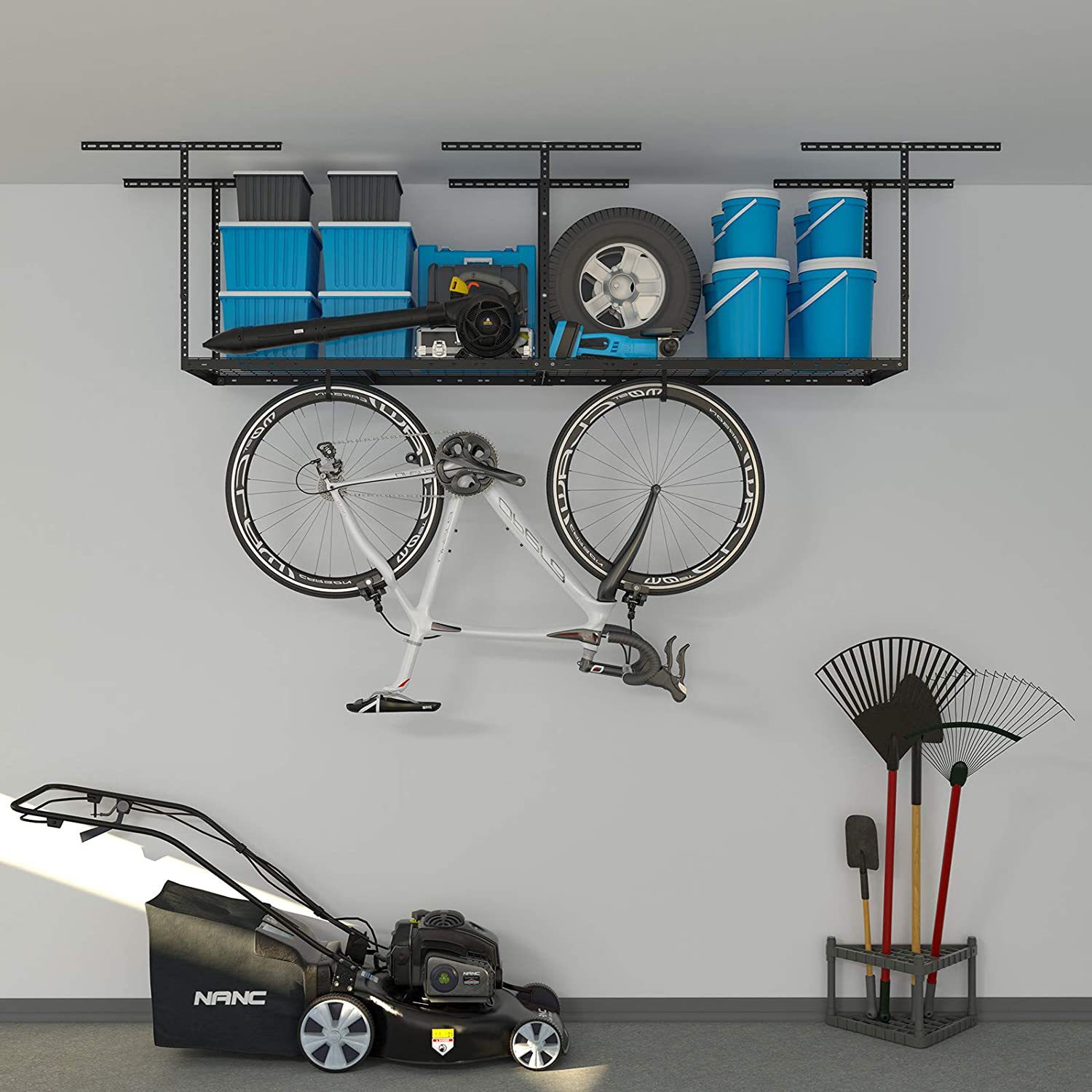 Productos transfronterizos de océano azul estantes de almacenamiento de garaje de servicio pesado tipo techo estantes de almacenamiento de herramientas de garaje