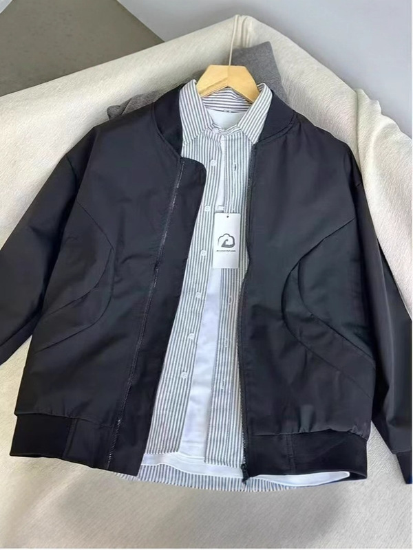 美式休闲潮牌棒球服男款外套春秋款设计感高级痞帅宽松工装夹克男|undefined