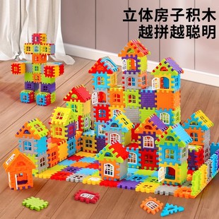 Children's New House Building Block Assembly Toy Puzzle Block Wall Window Model Puzzle 3 Years Old 6 Girls and Boys