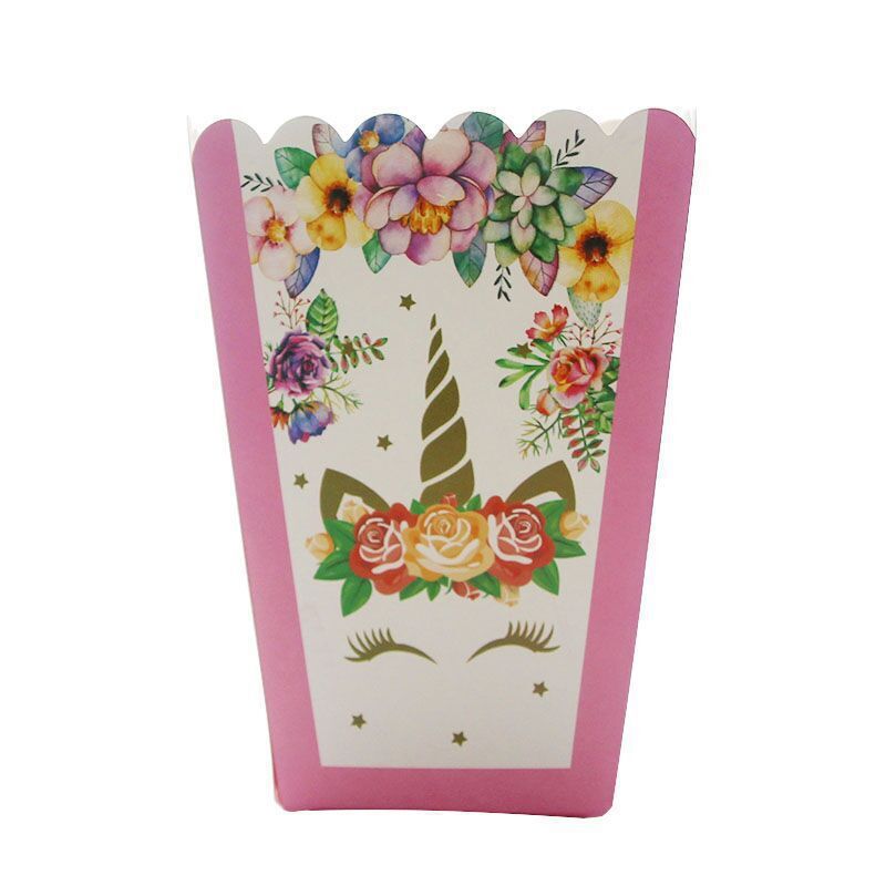 Flor unicornio Rosa plato de papel cuchillo tenedor cuchara cumpleaños mantel los niños decoración del partido suministros