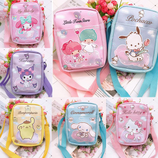 Japanese style coolomi big eared dog Pu cartoon large capacity shoulder storage bag creative cute fashion Children's messenger bag