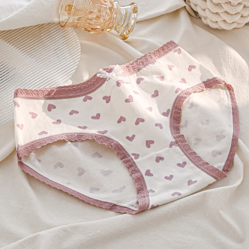 CS057 # calzoncillos de mujer japonesa impresa dulce triángulo calzoncillos de cintura transpirables de tamaño grande calzoncillos de estudiante de niñas