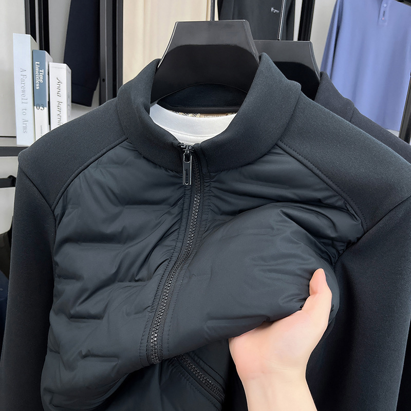 Men's down Jacket Liner Coat 2025 Winter New Men's Spliced Austrian Fleece 90 White Duck down Fashion Hot Item