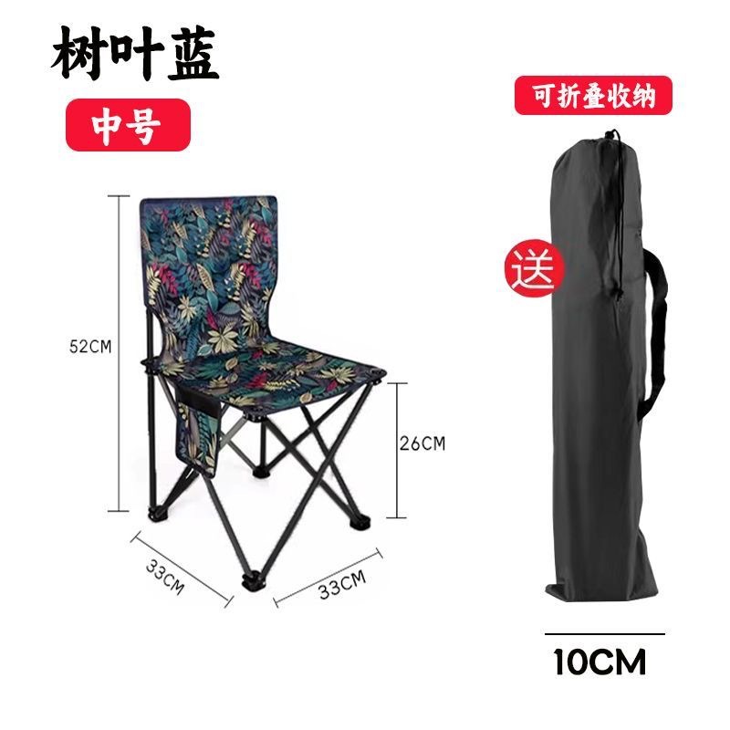 67% off 접이식 의자 나뭇잎 블루 (수납 가방 증정)