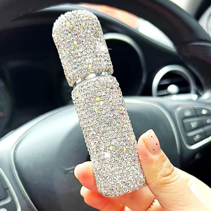 Diamond-encrusted perfume sub-bottled vacuum press sample bottle 10ml cosmetic travel portable mini spray bottle