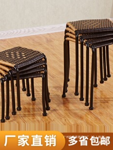 Manufacturers children's low stool weaving home manufacturers small bench plastic square stool chair rattan stool creative shoe changing stool dining