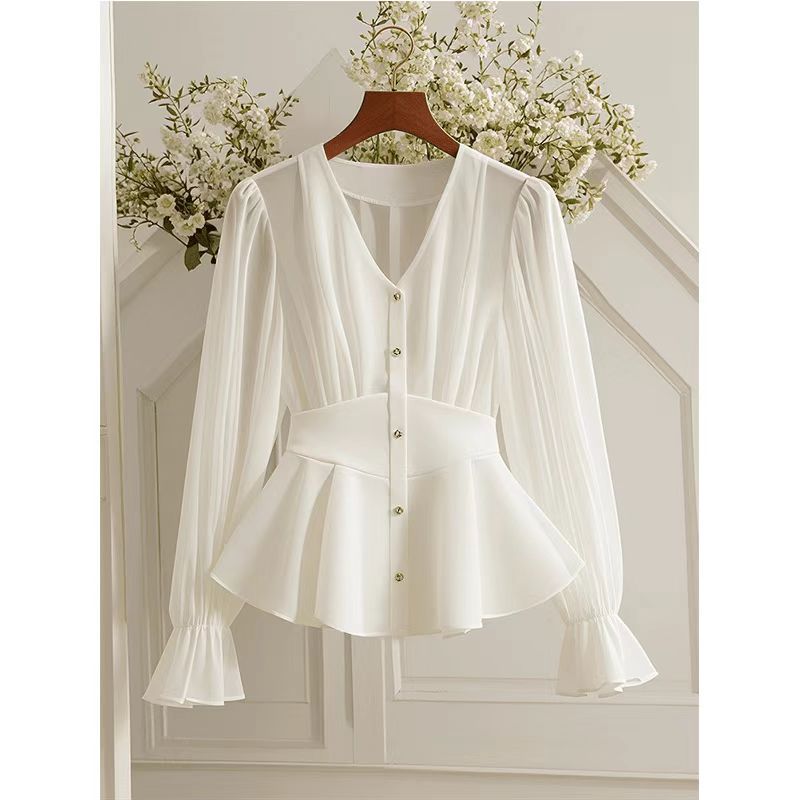 Abbigliamento da donna leggero lusso di alta qualità bellissimi top per le donne autunno indossare nuovo stile unico e bellissimo design camicia a maniche lunghe_voghion.com
