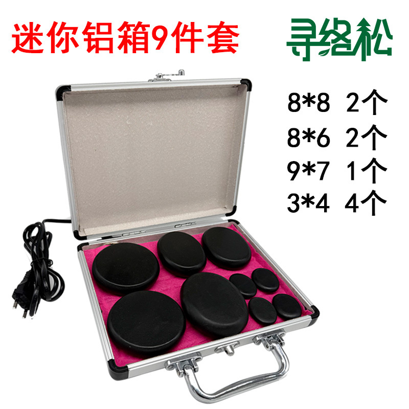 Piedras volcánicas de masaje SPA con calentador de aluminio, temperatura constante, set de 20 piezas al por mayor