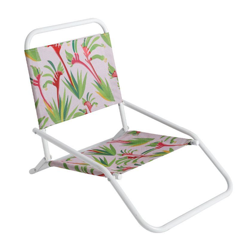 厂家直供时尚简约户外沙滩躺椅 郊游便携折叠椅金属骨架椅子定 制
