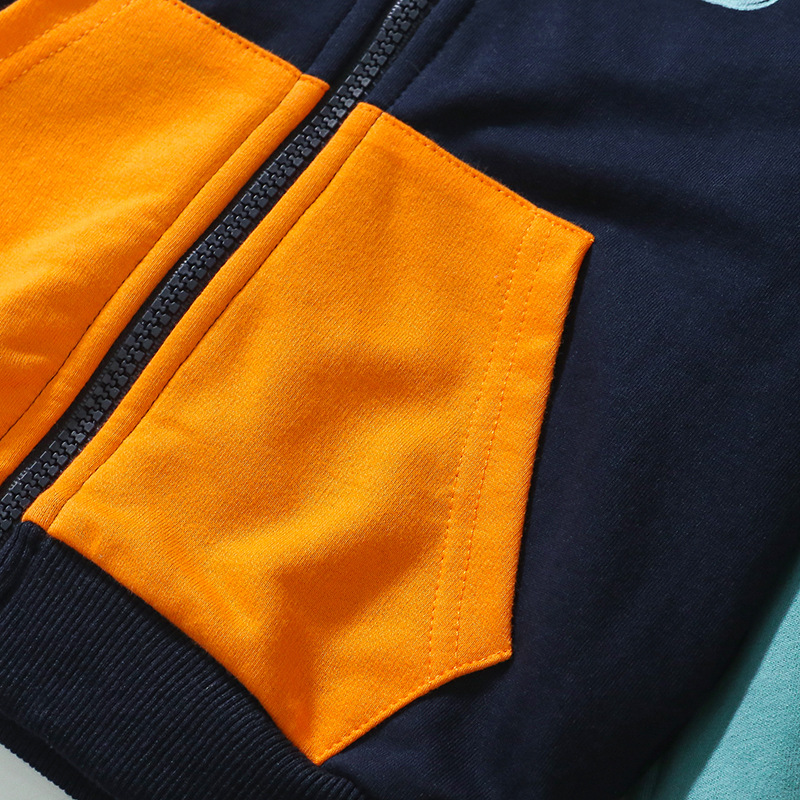 작은 MAVEN 유럽과 미국 소년 세트 가을 새로운 패션 아동복 색상 일치 긴 소매 어린이 세트