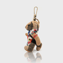 Cute plush toy scarf bear hanging ornament accessory bag hanger fur cartoon figurine couple car keychain trendy