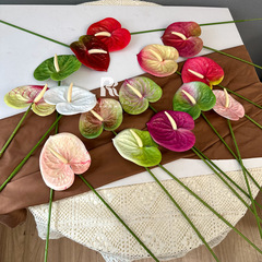 仿真花紅掌白掌綠掌粉掌3D打印手感小火鶴婚禮堂路引插花商場造景