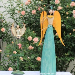 铁艺复古做旧仙女摆件花园庭院装饰品阳台别墅民宿装饰工艺品