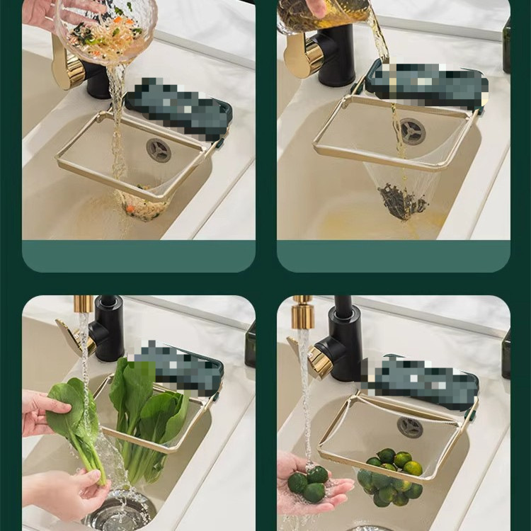 キッチン排水ラックシンク排水ブルーシームレスクリエイティブ多機能乾湿分離プラスチック食器洗いシンク水フィルターバスケット|undefined