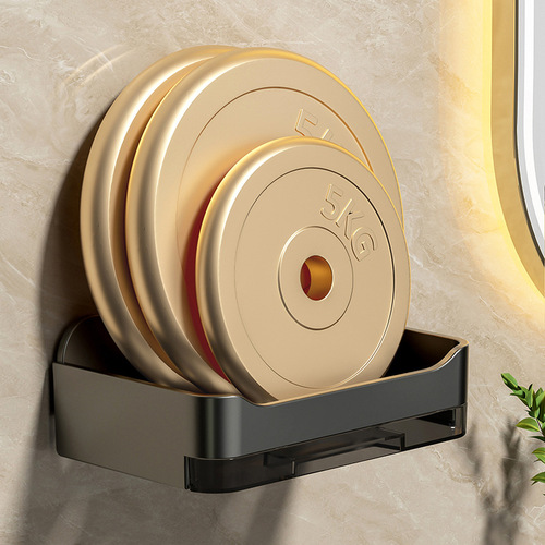 Hanging soap holder without holes, wall-mounted household bathroom soap shelf, double-layer soap drainage tray for the toilet