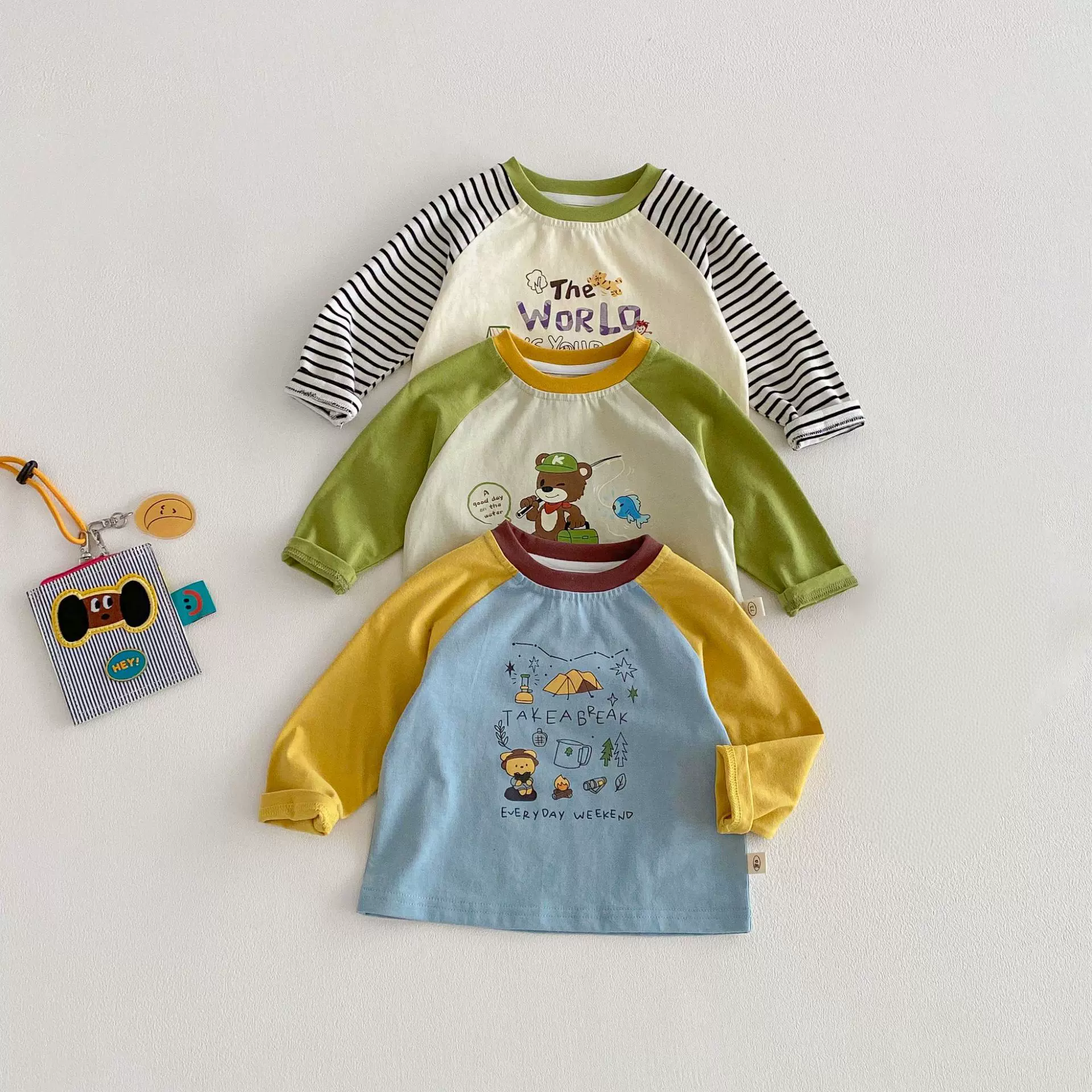 【不退不换】男童时尚T恤2026新款春宝宝韩版卡通印花打底衫儿童