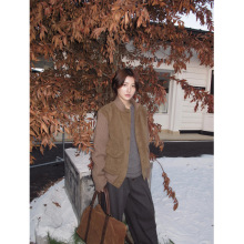 EME【罗马 梵蒂冈】经典老钱仿马毛针织外套剪裁A1飞行员立领夹克