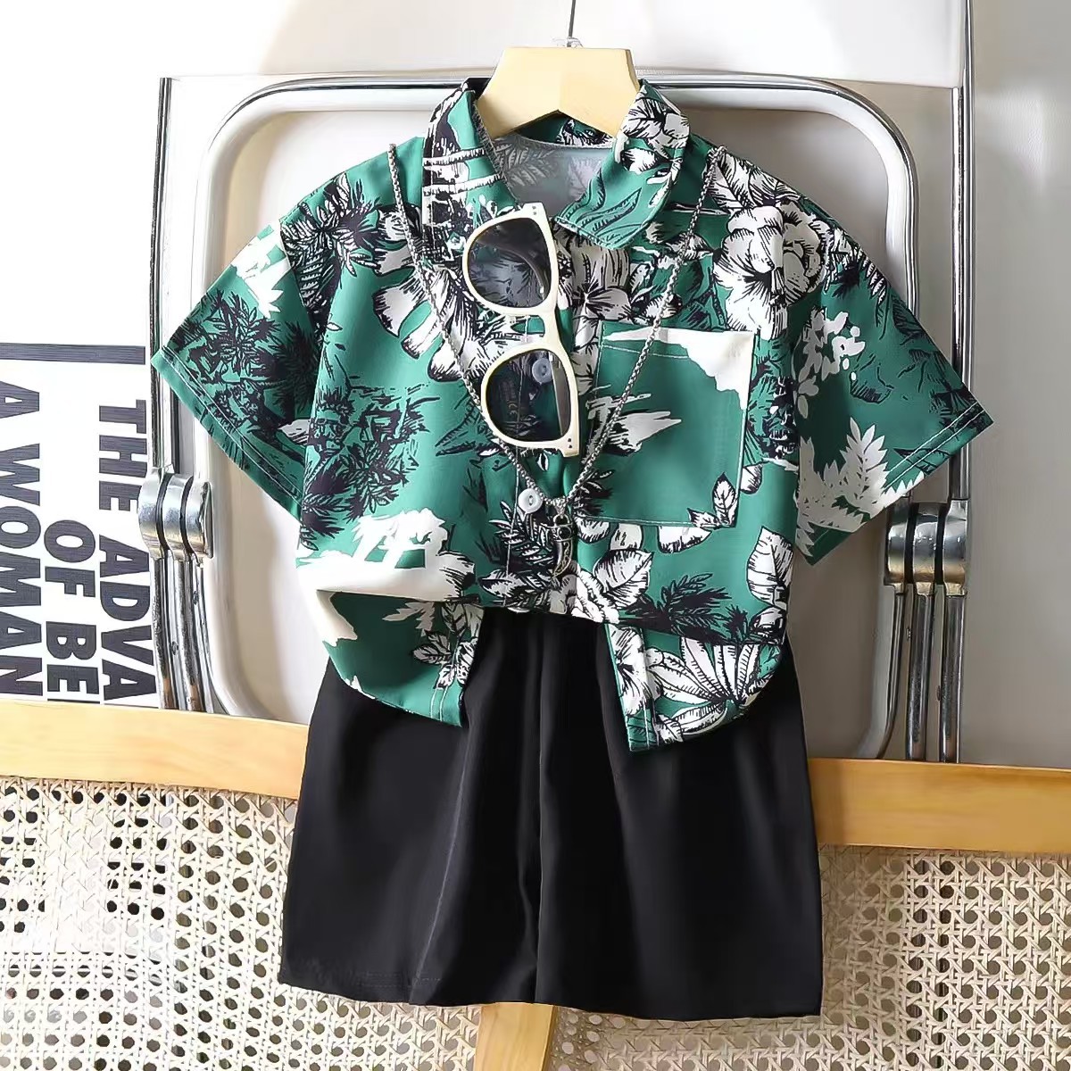 Nuevo traje de dos piezas nuevo estilo estilo occidental camisa para niños chaqueta para niños al por mayor