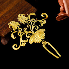众兴古风发簪蝴蝶牡丹花纹发冠配件材料diy发簪饰品配饰发钗发插