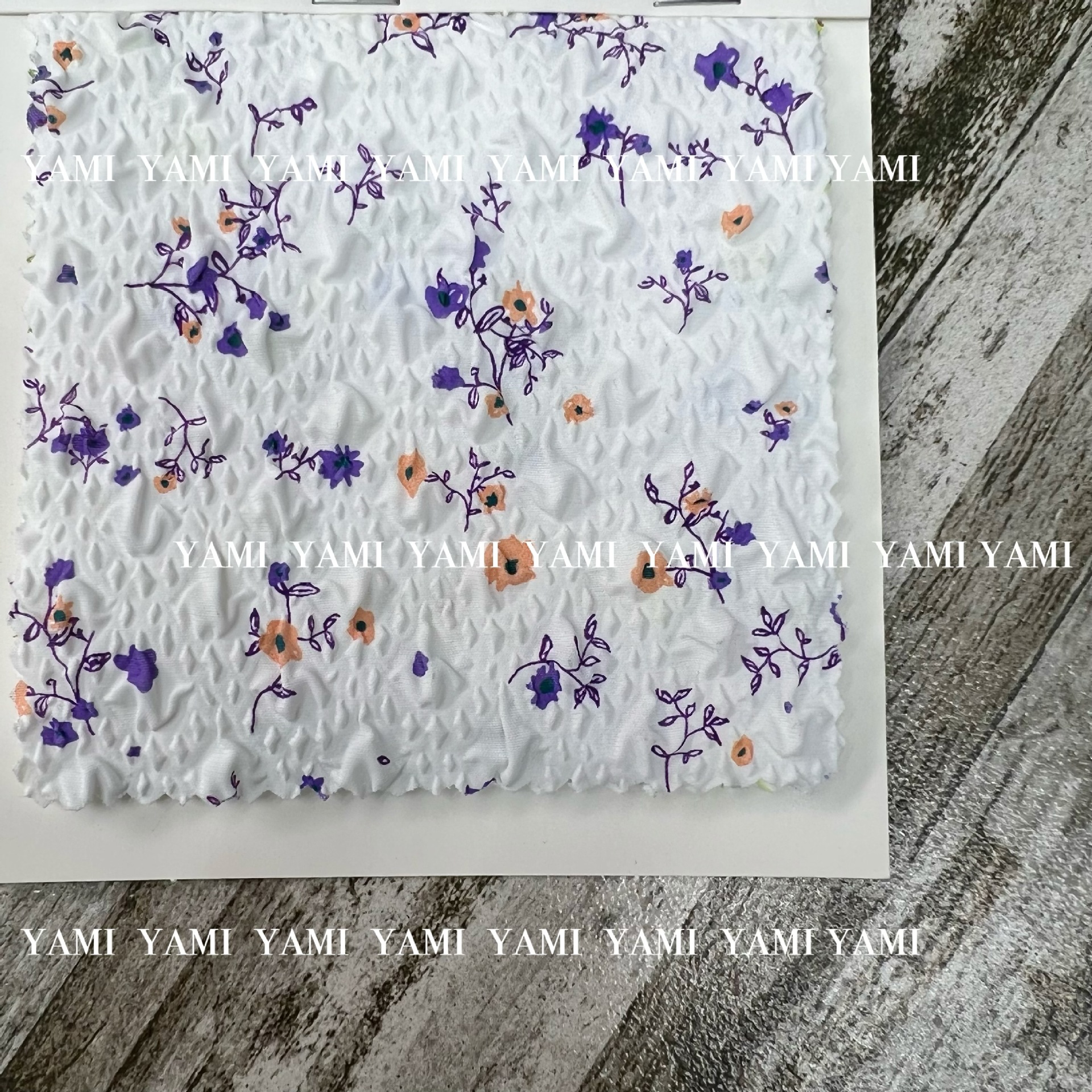 Nuevo poliéster 3D burbuja crepé tela impresión de las mujeres pequeños accesorios florales jacquard material textil planta no elástica