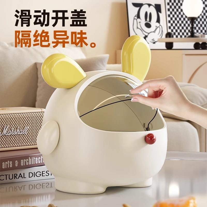 卓上ゴミ箱 家庭用 リビングルーム コーヒーテーブル 寝室 ベッドサイド オフィス デスク用 2025年新モデル 蓋付き 小型ペーパーバスケット|undefined