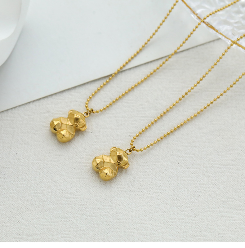 Fashion Bear Titanium Steel Pendant Necklace 1 Piece